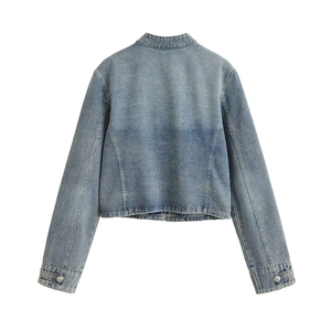 PB&ZA Donna 2026 Primavera Nuova Moda <span class=keywords><strong>Giacca</strong></span> di Jeans Corta Casual con Bottoni Manica Lunga Soprabito <span class=keywords><strong>Femminile</strong></span> Chic - Product Image 2