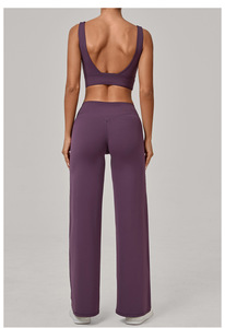 <span class=keywords><strong>Ensemble</strong></span> de yoga 2 pièces pour <span class=keywords><strong>femme</strong></span>, doux comme du beurre, avec coussinets amovibles, coupe large, antichoc, pour l'entraînement - Product Image 6