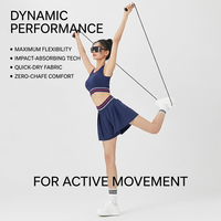 Jupe de tennis plissée taille haute pour femme, jupe-short athlétique à séchage rapide et respirante avec empiècements contrastants, mini-jupe de golf