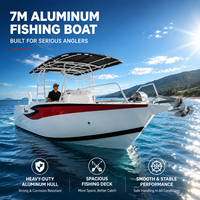 Bateau de pêche en aluminium robuste Kinocean, console centrale, pour les sorties en haute mer