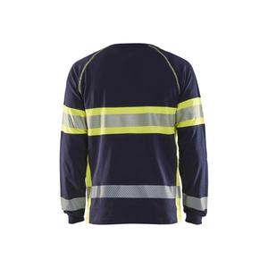 BLAKLADER - 3510103088335XL T-shirt manches longues haute visibilité Bleu marine/jaune-EAN 7330509799369 HI-VIS WORKWEAR - Product Image 2