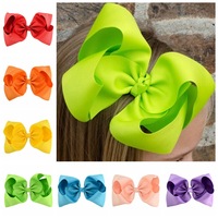 Color caramelo 8 pulgadas niños arco horquilla flor arco horquilla tocado 20 colores pelo Clip girar Hairbow bebé accesorios para el pelo