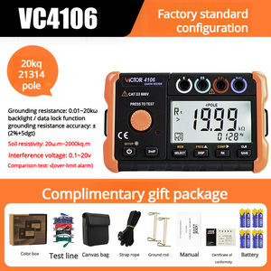 Comprobador de Resistencia de Tierra Shengli VC4106A, Instrumento de Medición de Resistividad del Suelo de Alta Precisión para Protección contra Rayos - Product Image 2