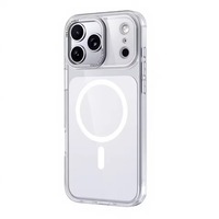 Coque arrière transparente dégradée compatible avec toutes les séries d'iPhone, cadre de caméra en métal 100 % protection des pixels, anti-chute