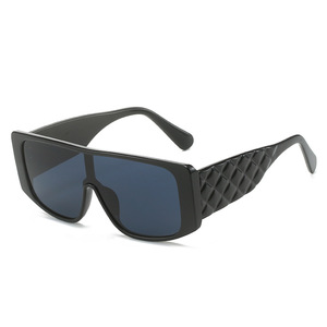 Lunettes de soleil personnalisées tendance, surdimensionnées, carrées, pour hommes et femmes, avec une seule lentille, de haute qualité, à monture large - Product Image 1