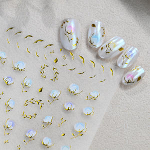 Suministros para <span class=keywords><strong>Uñas</strong></span>, Adhesivos Metálicos de Alta Calidad con Flores Rosas y Azules, Adhesivos 3D/5D para <span class=keywords><strong>Uñas</strong></span>, Decoración de Manicura - Product Image 5