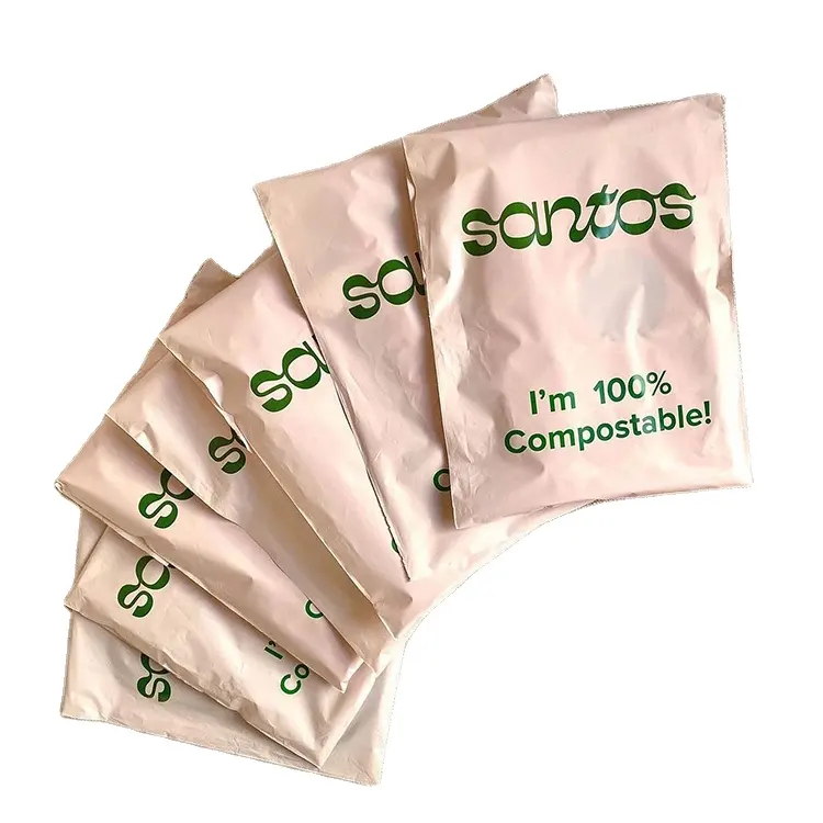 Embalaje biodegradable para ropa de comercio electrónico, bolsa de envío para correo postal personalizable