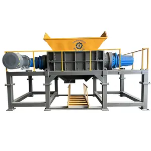 Double-Shaft Shredder Waste Glass Bottle Shredder Crusher Recycling Machine For Sale