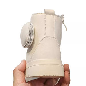 Custom New Fashion Unisex in pelle nera per bambini bambini stivaletti da ragazzo per 13 anni pantofole invernali con lacci per ragazze - Product Image 4