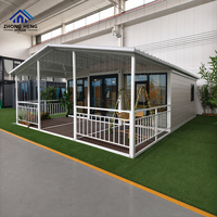 Rumah Kontainer Ekspansiabel Custom Double Wing 20ft 40ft 1 2 3 4 5 Kamar Tidur Villa Prefab Rangka Baja Rumah Lipat Mobile Kantor