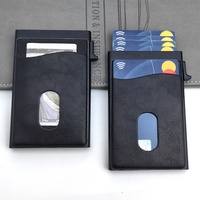 TC118 Logo personnalisé en gros hommes minimaliste mince cartes portefeuille intelligent RFID bloquant Pop Out boîtier en aluminium porte-carte de crédit