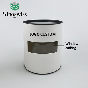 Nhà máy tùy chỉnh in kim loại nắp Composite giấy có thể bao bì ống giấy với cửa sổ <span class=keywords><strong>PVC</strong></span> - Product Image 3