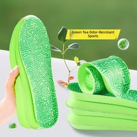 Semelles intérieures de chaussures de sport et de travail pour hommes/femmes, hautement élastiques, absorbant les chocs et la transpiration, respirantes, anti-fatigue, désodorisantes au thé vert
