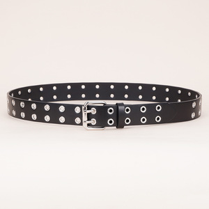 Cinturón de cuero estilo punk para <span class=keywords><strong>mujer</strong></span> con hebilla de doble punta, ojales metálicos de cobre, cinturón de cintura de alta calidad, estilo vintage para jeans - Product Image 4