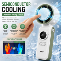 Ventilateur portable MRY à refroidissement par glace, haute vitesse, 3600 mAh, affichage numérique, 199 vitesses, rechargeable Type-C, mini ventilateur portatif