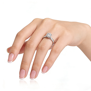 Bague de Fiançailles Classique en Or Massif 9K/10K/14K/18K avec Diamant de Laboratoire CVD IGI/HPHT, Plaqué Or 14K 1CT pour Hommes et Femmes - Product Image 3