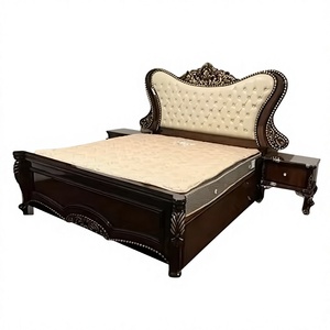 Lit king size élégant en teck pur, lit king size en teck massif de qualité supérieure avec design moderne, fabricant de meubles pour les États-Unis - Product Image 1