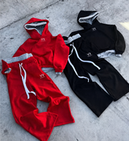 Ensemble de survêtement en molleton pour homme, 2 pièces, jogging, vêtements de sport décontractés, streetwear, vente en gros personnalisée
