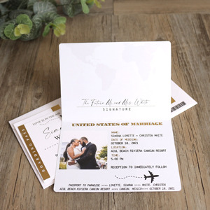Invito a nozze con carta d'imbarco carnet di stampa creativa personalizzata - Product Image 2