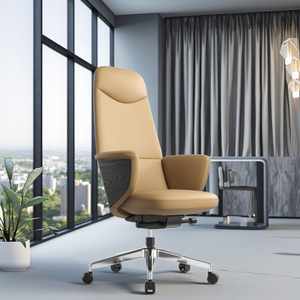 <span class=keywords><strong>Chaise</strong></span> <span class=keywords><strong>de</strong></span> <span class=keywords><strong>bureau</strong></span> ergonomique à dossier haut marron avec appui-tête fixe en mousse à mémoire <span class=keywords><strong>de</strong></span> <span class=keywords><strong>forme</strong></span> et <span class=keywords><strong>chaise</strong></span> <span class=keywords><strong>de</strong></span> direction <span class=keywords><strong>de</strong></span> style minimaliste haut <span class=keywords><strong>de</strong></span> gamme - Product Image 2