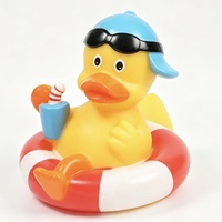 Bouée de piscine en forme de canard en caoutchouc de 8 cm pour les vacances à la plage, jouet de piscine, cadeau de fête de plage, logo personnalisé disponible, différentes tailles disponibles