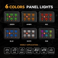 Panel de Interruptores de 6 Canales, Caja de Control de Circuito de 12V/24V, Arnés de Cableado con Fusible y Relé, Interruptor LED Atenuable para Camioneta Todoterreno, UTV, Barco