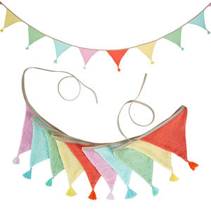 Banderole à franges en coton doux, drapeau, <span class=keywords><strong>guirlande</strong></span> suspendue pour fête d'enfants, fête de bébé, fête sur le thème du camping - Product Image 2