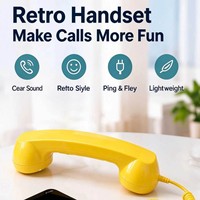 Telepon Seluler Plastik Retro Handset USB-C Penerima Telepon Vintage