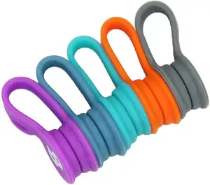 Cable Clips Cord Management Organizer Low Moq Silicone Magnetic Cable Ties Organizer With Strong Magnet