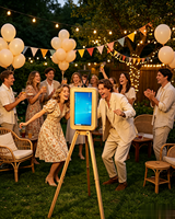 Trépied portable réglable en bois double face élégant et personnalisé pour appareil photo/iPad avec écran tactile et connectivité Bluetooth/Wi-Fi