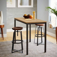 Table longue de style industriel moderne en bois pour hôtel et cuisine Tables de restaurant rapide Table de bar et tabourets avec hauteur