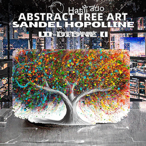 Hand-Painted Colorful Modern Landscape Painting Abstract Tree Wall Art for Home Decor Living Room or <b>Gallery</b> - Product Image 6