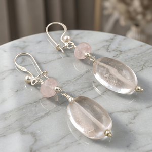 925 Sterling <b>Silver</b> Clear Quartz <b>Drop</b> <b>Earrings</b> for Women Elegant Crystal Jewelry Daily Wear & Gifting - Product Image 2