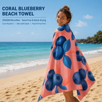 Serviette de plage en microfibre écologique et durable Eastsunshine pour enfant, légère, absorbante et à séchage rapide