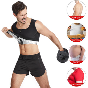 Faja Reductora de Cintura con Cremallera para <span class=keywords><strong>Hombre</strong></span>, Talla Grande, que Promueve la Sudoración, Chaleco Deportivo Ajustado para Fitness. - Product Image 2
