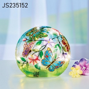 Bola de cristal brillante con forma de mariposa, bola de cristal craquelado, esfera de vidrio, bolas de globo, led, Venta al por mayor - Product Image 2