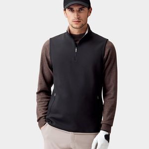 Chaleco acolchado de golf de invierno de alta calidad 100% de nailon para hombre 1/4 con cremallera chaleco deportivo con logotipo bordado - Product Image 5