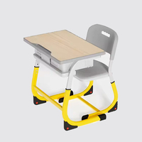 Mobilier scolaire de luxe au design moderne-Ensemble de chaise et de table de classe collaborative pour l'étude à domicile avec table pour ordinateur portable