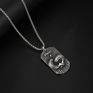 Collar de Piscis con colgante de acero inoxidable para hombre, amuleto del zodiaco SP861 - Product Image 2