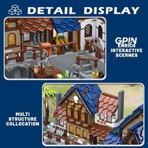 2979 pièces, <span class=keywords><strong>Maquette</strong></span> de port médiéval MOC, Vaste ville portuaire <span class=keywords><strong>à</strong></span> <span class=keywords><strong>construire</strong></span> soi-même avec bateaux et architecture historique, Référence 89152 - Product Image 4