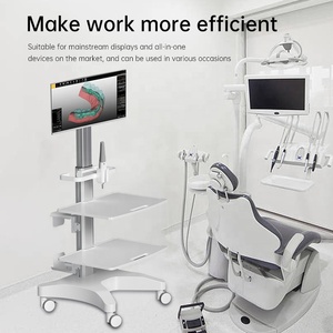 Nuovo Design prezzo all'ingrosso ospedale mobili medico carrello dentale con Scanner orale Computer portatile e 2 vassoi per Workstation - Product Image 3