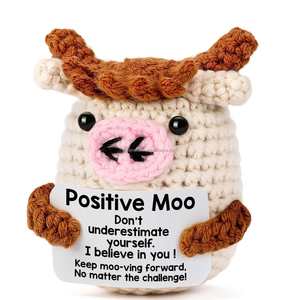 Offre Spéciale : Animaux en Crochet Faits Main (Pingouin, Poussin, Vache) avec Cartes de Soutien Émotionnel – Cadeaux Motivationnels pour la Maison - Product Image 3