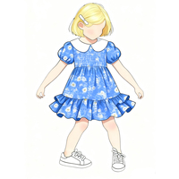 Robe d'été à imprimé floral Robe à motif floral doux Robe de fille froncée à la poitrine Robe décontractée