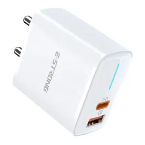 US EU IN Stecker adapter 20W PD USB C Wand ladegerät Netzteil Dual Port Schnell ladegerät für Mobiltelefone Tablets