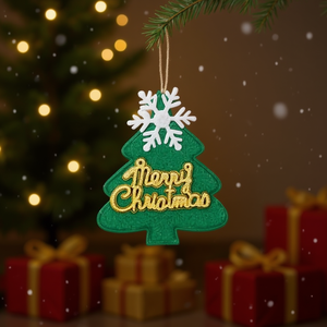 Decorazione per Albero di Natale 5.5x8mm Verde con Scritta 'Buon Natale' per Decorazioni Festive - Product Image 2