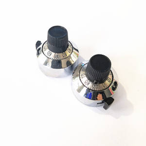 Bonens H-23-6A 6.35mm kenop potensiometer aluminium hitam logam dengan tangkai bulat datar - Product Image 2