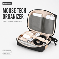 Sac de rangement électronique en polyester en gros pour souris, câbles, chargeurs, batteries externes, accessoires de voyage, avec logo personnalisé