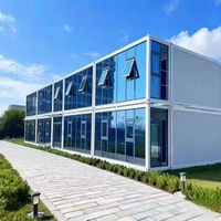 Bâtiment de camping à deux étages, maison conteneur préfabriquée pliable de 20 pieds, longue unité de logement, bureau, atelier, en acier isolé, personnalisable en vrac, OEM ODM