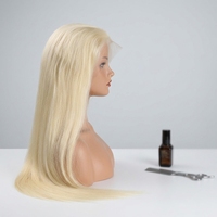Perruque en Cheveux Humains Vierges en Promotion, Couleur Blonde 613, Lisse Soie, Perruque Frontale HD Transparente 13x4 Sans Colle, Pré-coupée avec Ligne de Cheveux Naturelle
