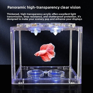 Mini aquarium de bureau écologique en plastique pour poissons Betta, avec seau de blocs de construction carrés - Product Image 4